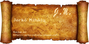 Jerkó Mihály névjegykártya